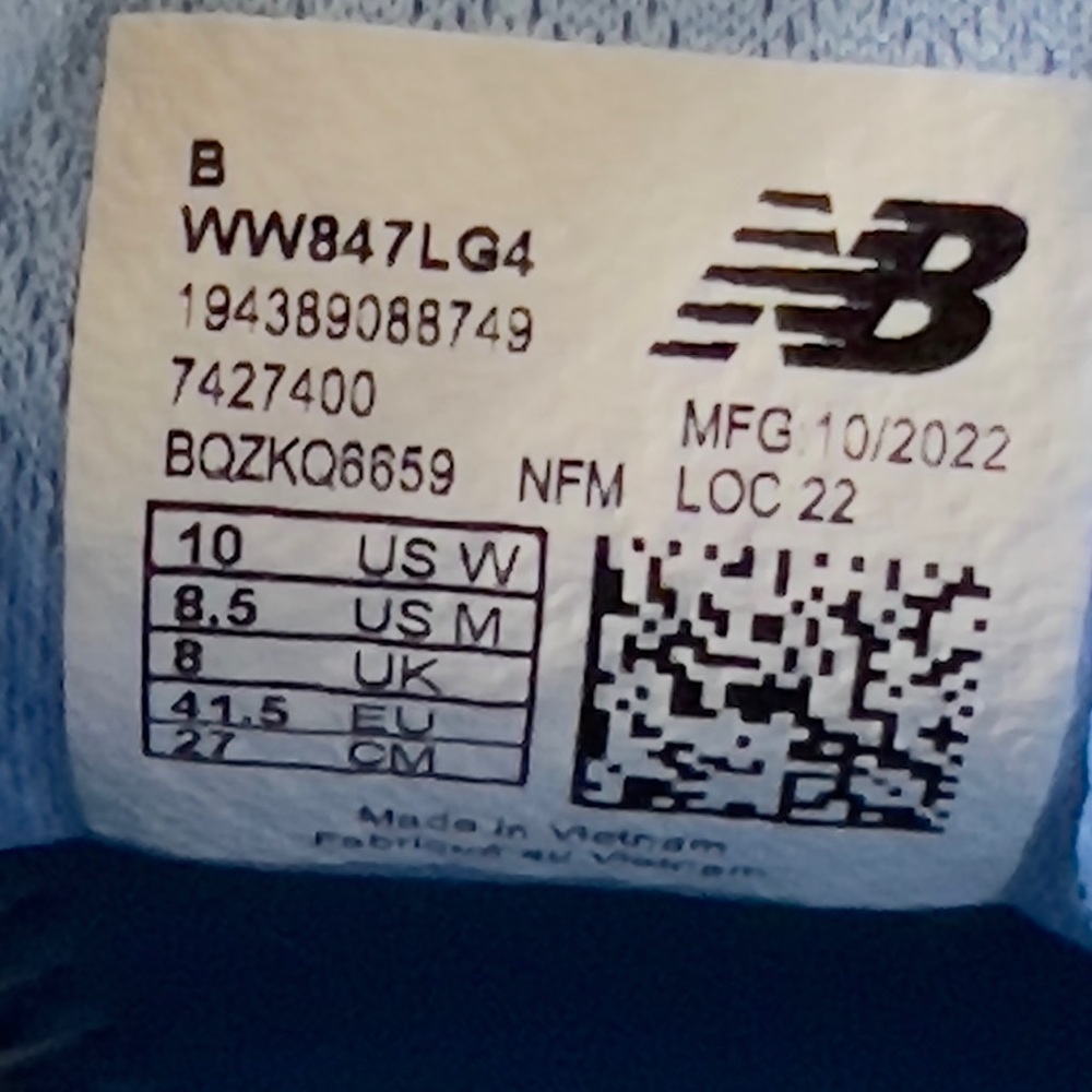 New Balance Womens 847 V4 WW847LG4 Gray Blue Running Shoes Sneakers Size 10 - Picture 7 of 7